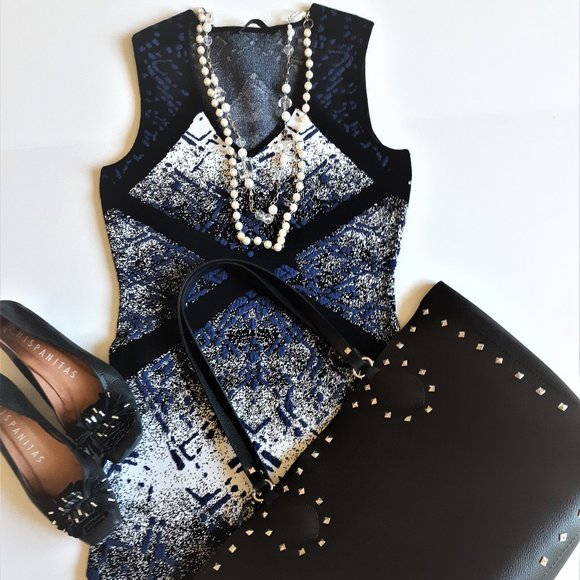 Elena Wang Multi Color  Slim Fit Bodycon dress. Says XS but fits bigger. - Picture 1 of 12